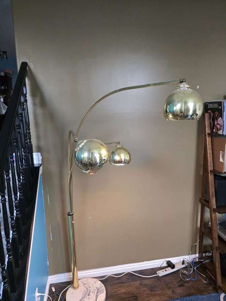 3 headed brass vintage floor Lamp MCM