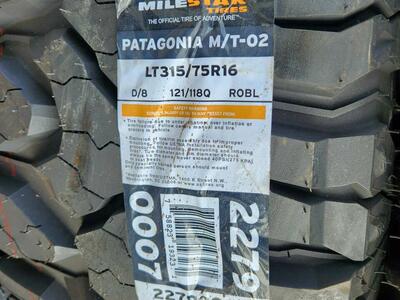 315/75r16 milestar Patagonia mt
