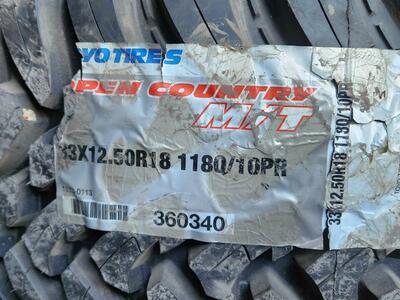 33x12.50r18 toyo open country mt