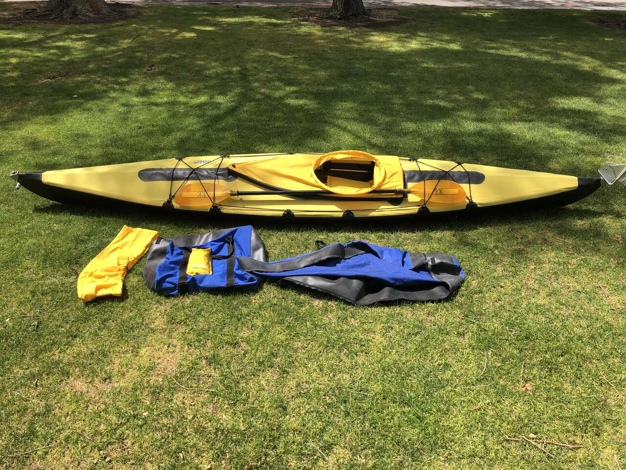 Folbot Kodiak Kayak Yellow Fantastic Condition Complete with Add-Ons