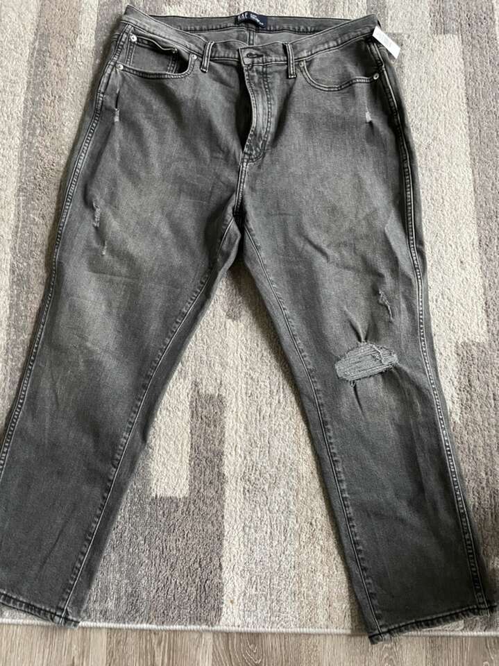 New! Gap Jeans Womens 16 33 Black Gray Vintage