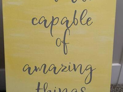 You Are Capable Of Amazing Things Yellow Wall Art