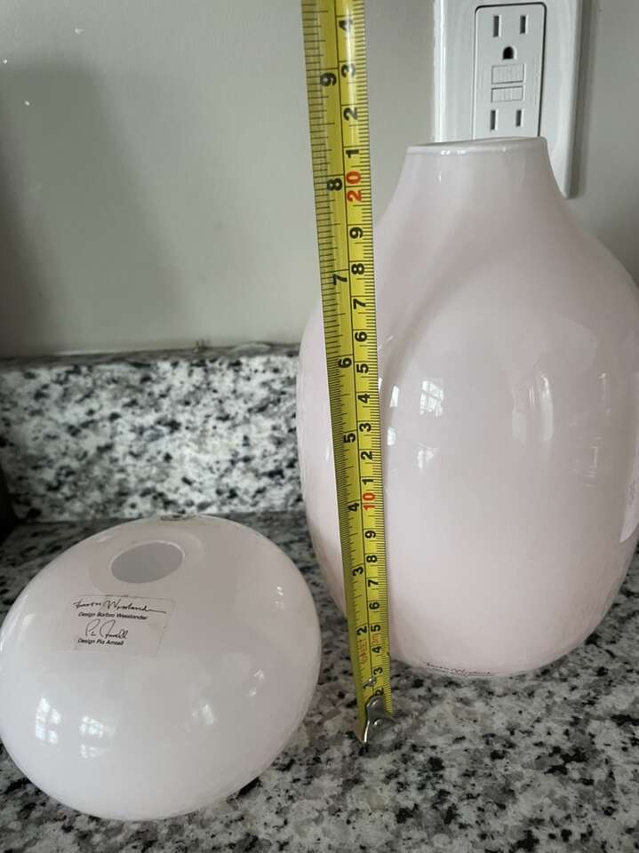 Pair Of Barbro Wesslander Pink Glass Vases