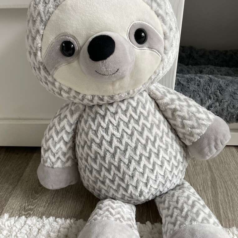 Kellytoy Sloth 2019 Chevron Patterned Grey Plush