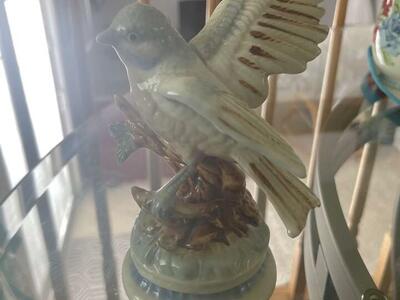 Duncan Royale Fine Porcelain Bird blue white wings