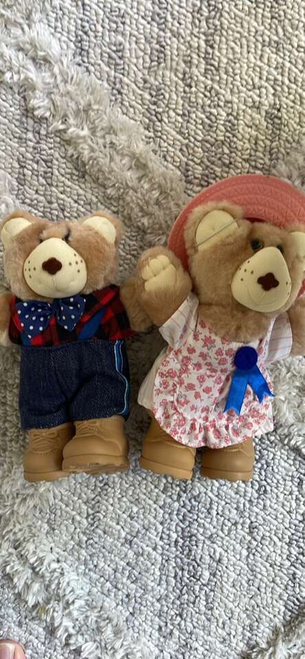Log of 2 Vintage Furskins 7” Teddy Bears