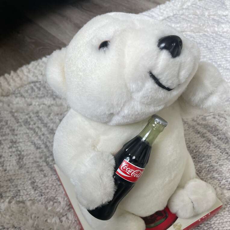 Vintage Coca-cola Plush Bear 1996 Play By Play 11”