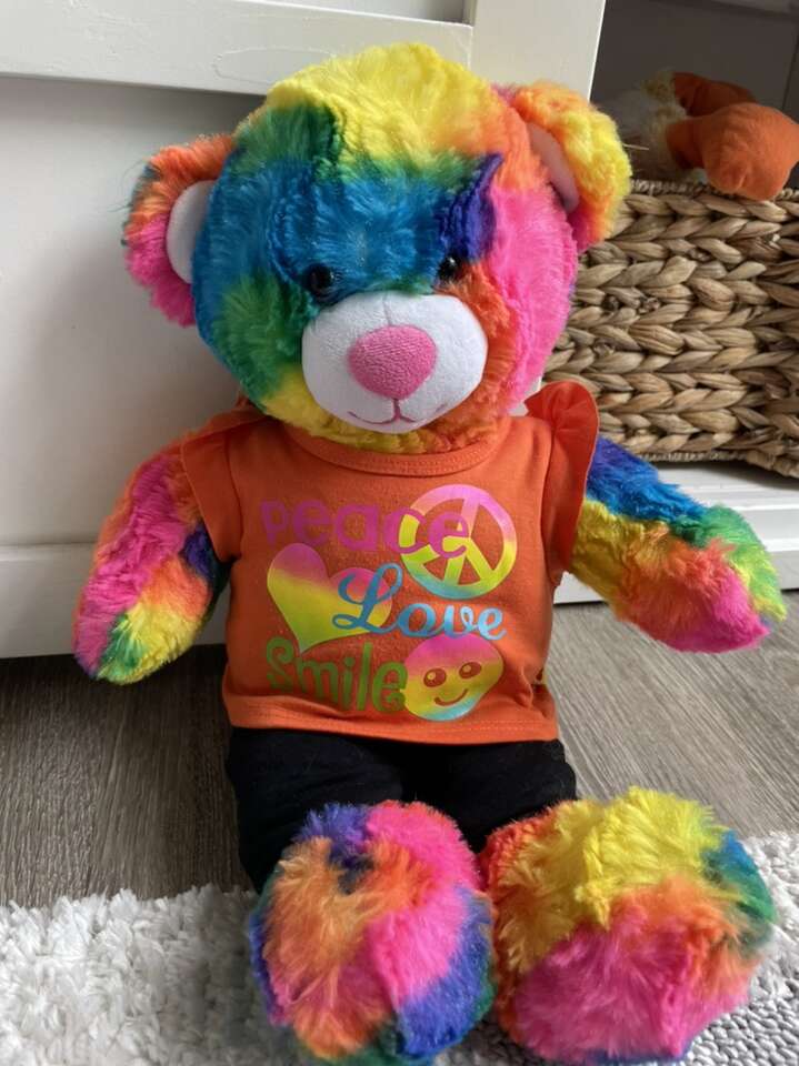 Build A Bear Peace Love Smile Pride Colorful Bear