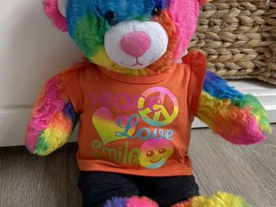 Build A Bear Peace Love Smile Pride Colorful Bear