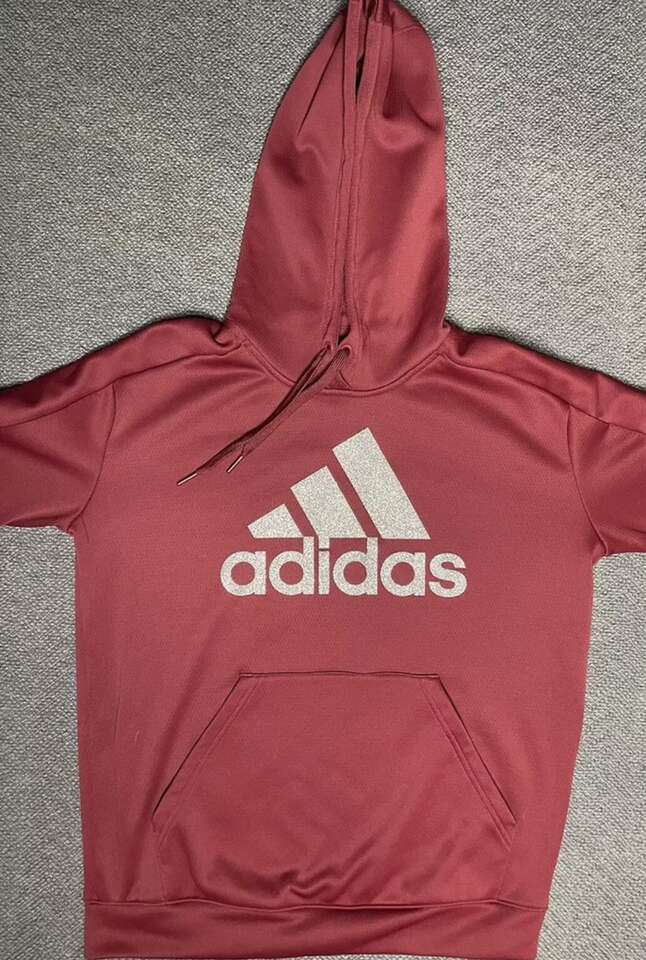 Adidas Burgundy Climawarm Hoodie Silver Medium