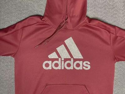 Adidas Burgundy Climawarm Hoodie Silver Medium