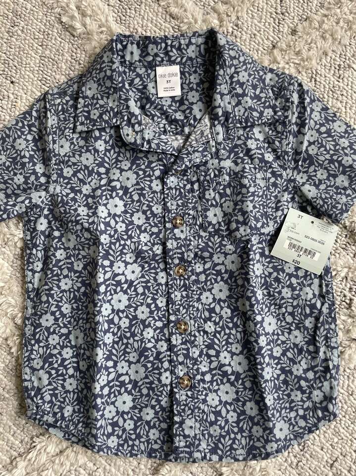 NWT Toddler Boys Okie Dokie Blue Shirt 3T