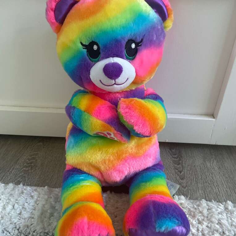 Build A Bear Tye Dye striped Plush Hearts On Hand
