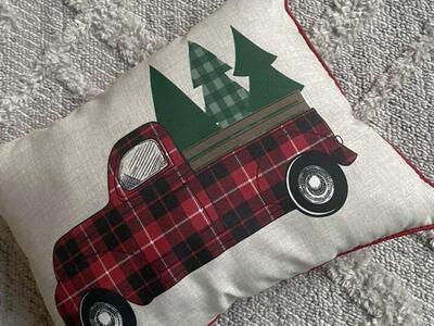 Mainstays Christmas Truck Tree Pillow