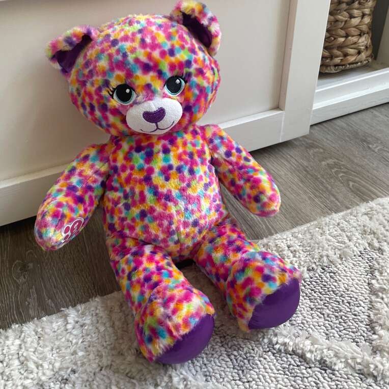 Build A Bear Rainbow Confetti Kitty Cat Plush