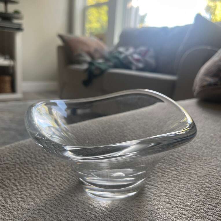Vintage Wave Rolled Edge Glass Candy Dish