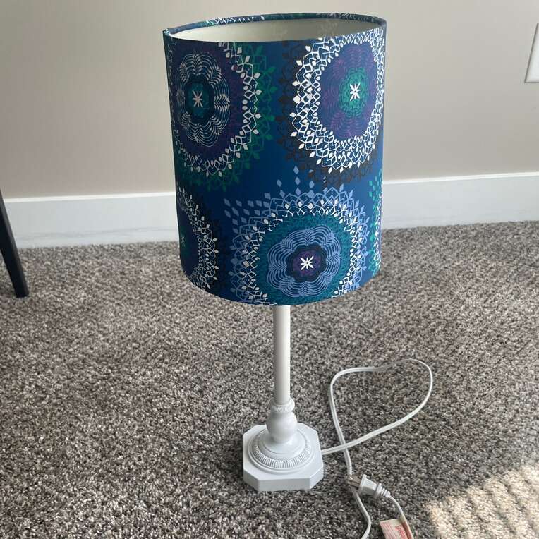 White Blue Teal Table Lamp