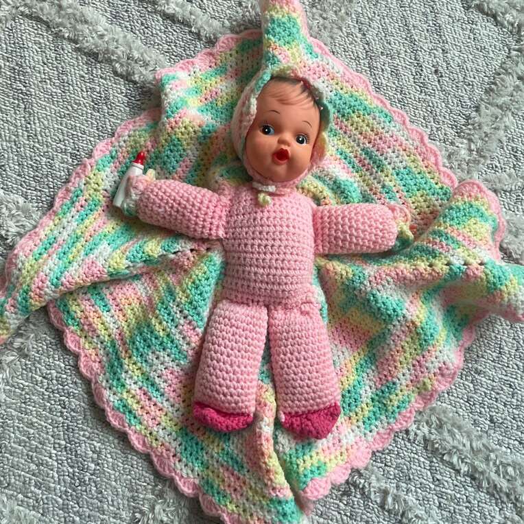 Vintage Crocheted Baby Doll