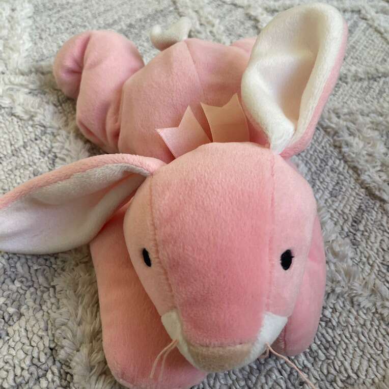 Ty Pillow Pal Pink Bunny Rabbit Carrots Both 1996