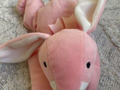 Ty Pillow Pal Pink Bunny Rabbit Carrots Both 1996