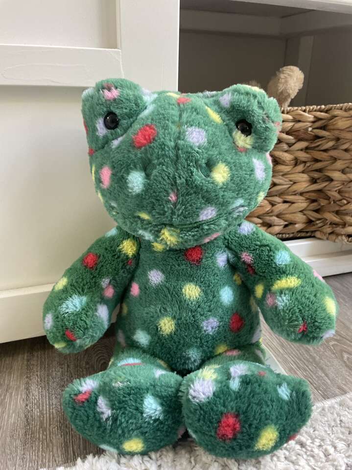 Build A Bear Jolly Jumps Holiday Frog Plush Polka