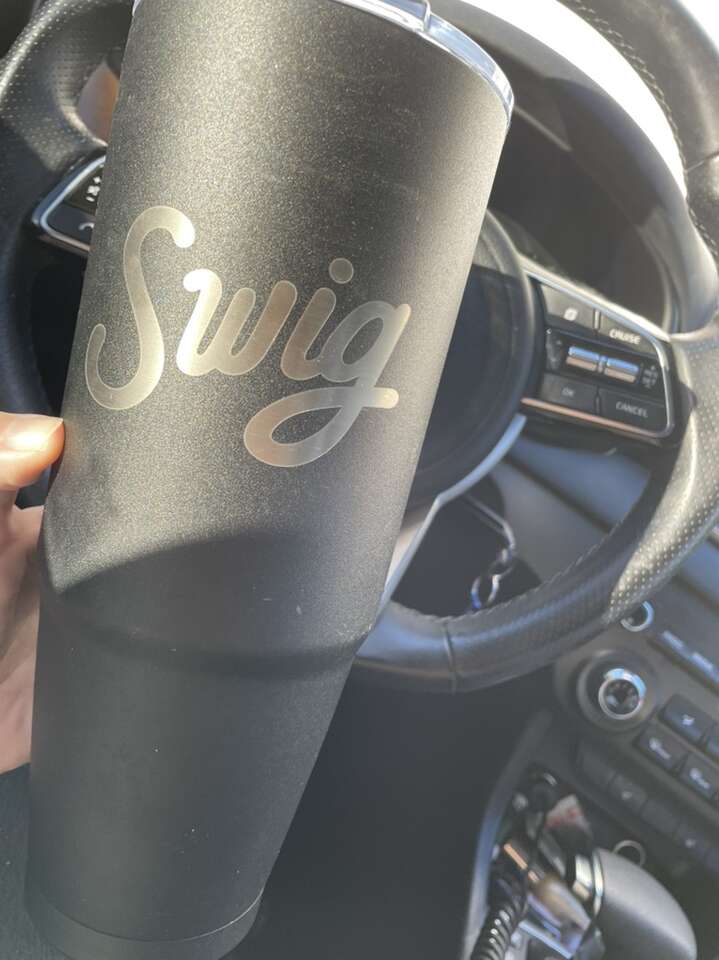 Large Black Silver Swig Tumbler No Handle