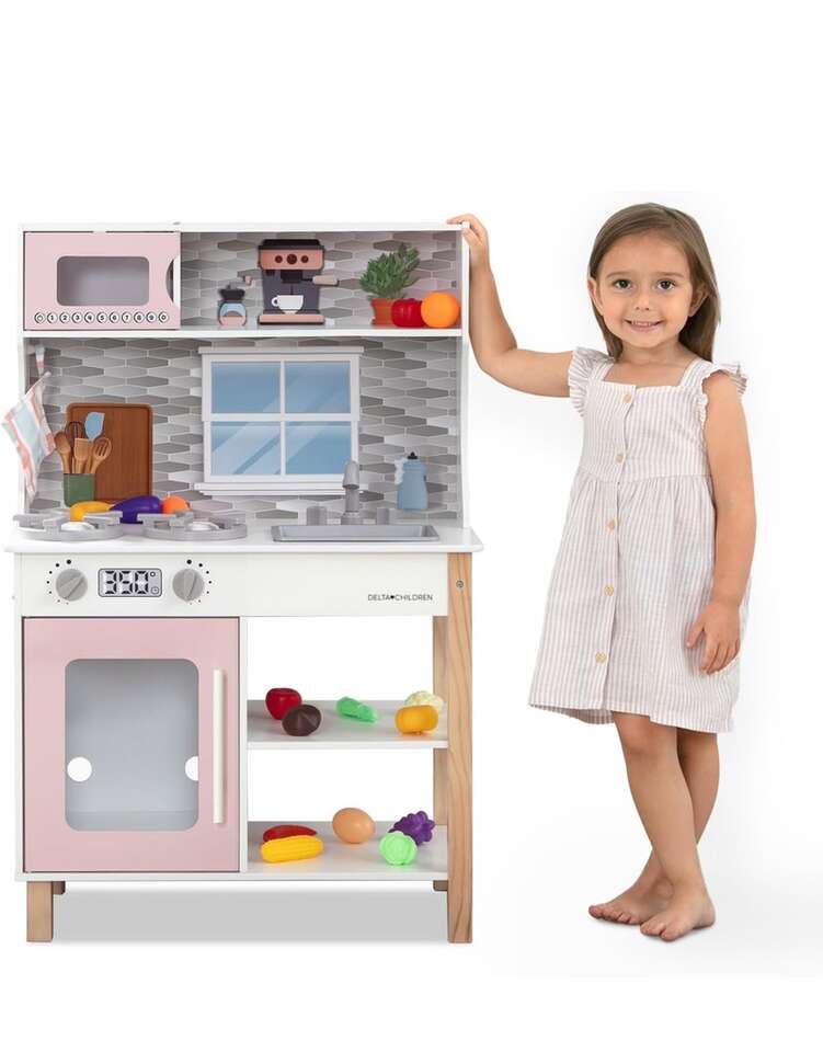 Tiny Chef Play Kitchen With 15 Pieces Of Play Food