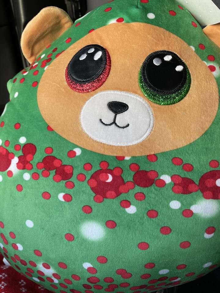 Ty Squishy Beanies Everett Christmas Green Plush