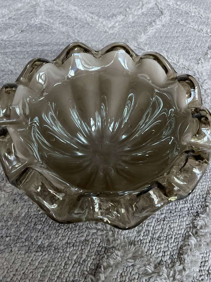 Murano Sommerso Art Glass Bowl Clear Crystal