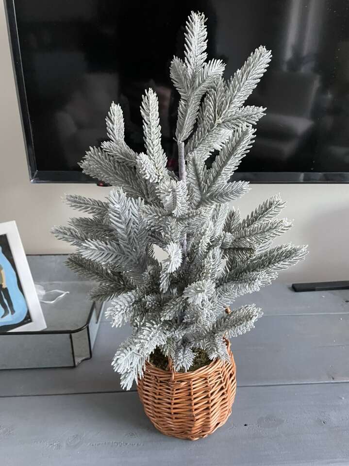 20 Inch Unlit Flocked Pine Artificial tree