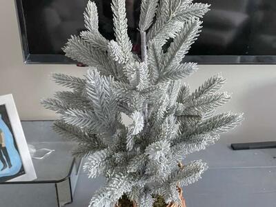 20 Inch Unlit Flocked Pine Artificial tree