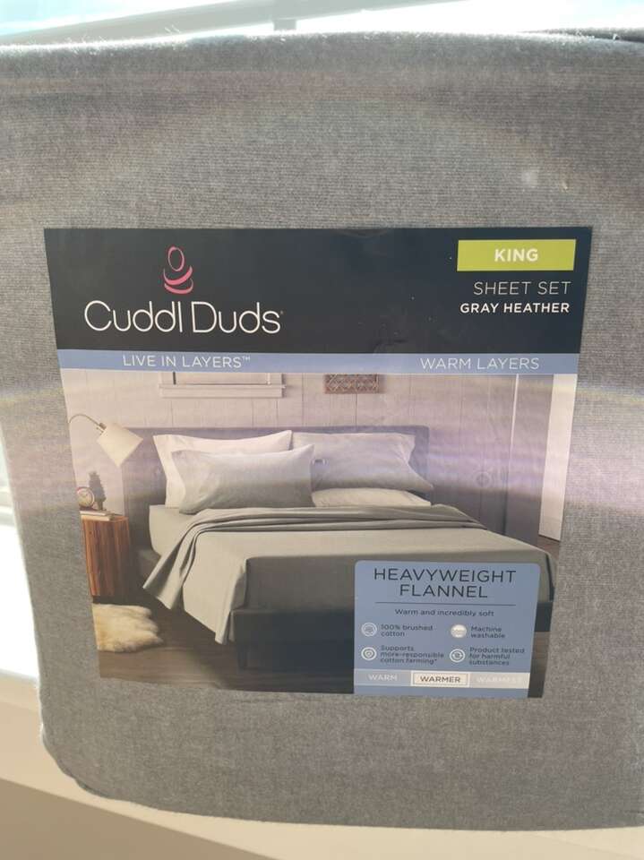 New! Cuddl Duds Heavyweight Flannel King Sheet Set