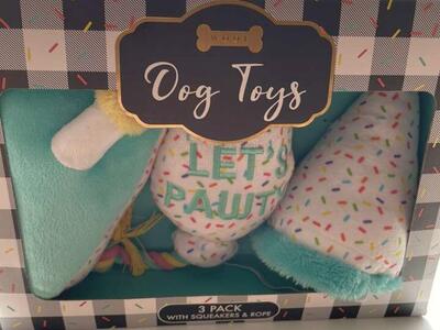 New! Woof Dog Toys 3 Pack Birthday