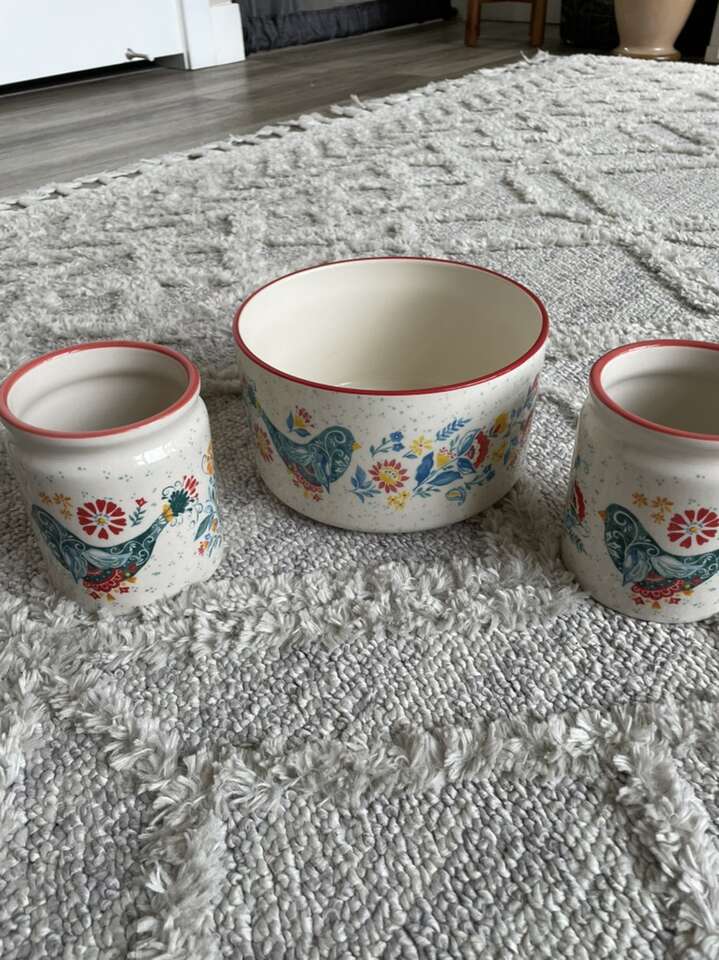 Pioneer Woman Mazie Mixing Bowl Jar Set