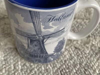 Holland Delft Windmill blue White Mug