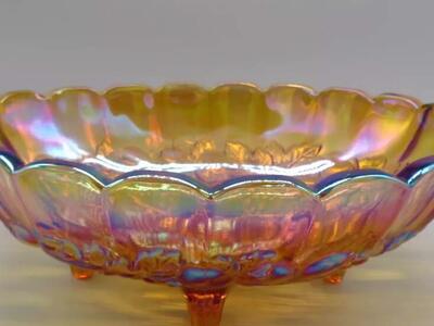 Vintage Indiana Iridescent marigold Carnival Bowl