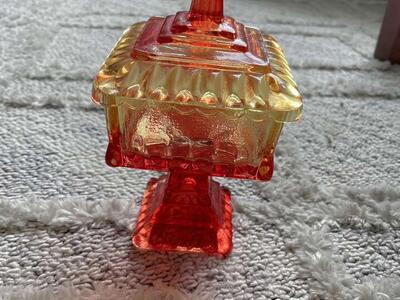 Jeanette Glass Co Amber Vintage Candy dish