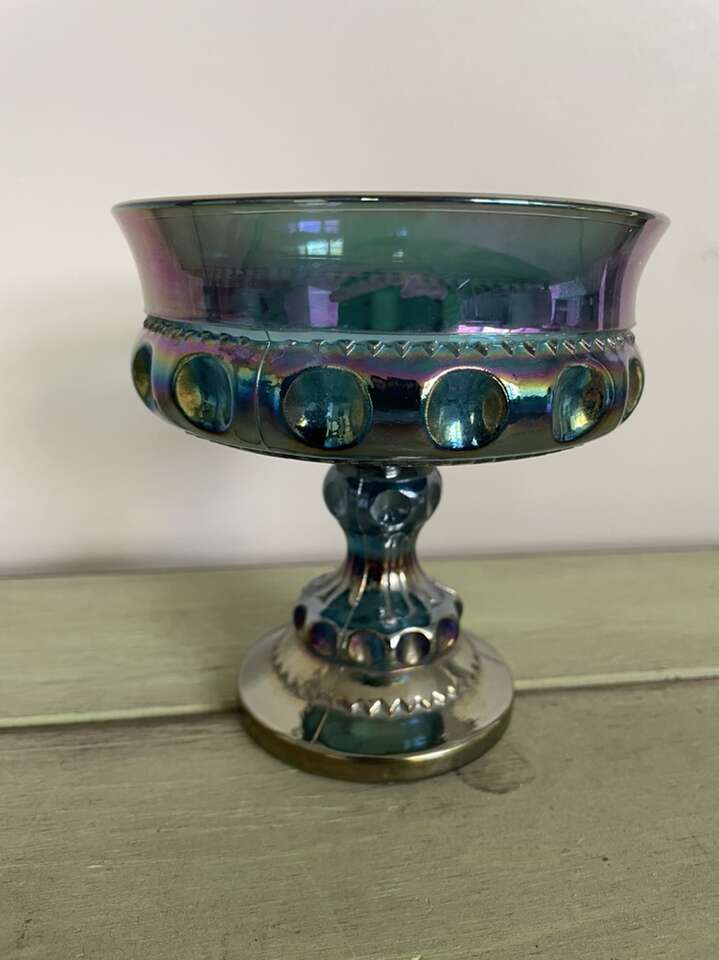 shimmery Iridescent Vintage Carnival Glass Dish