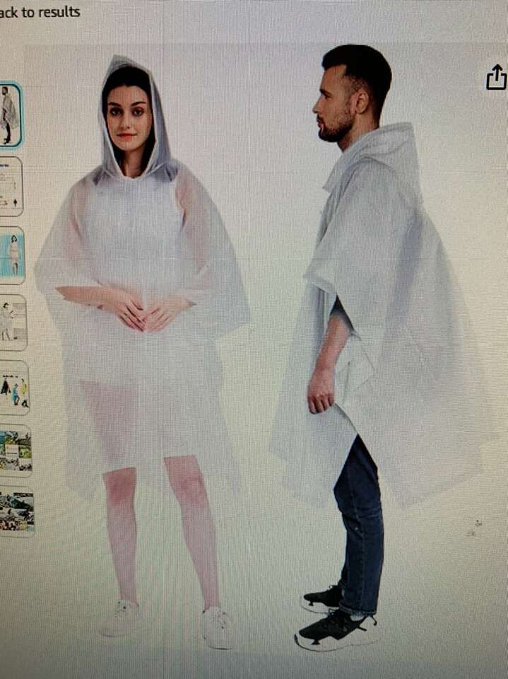 Rain Poncho, Adult Size Reusable