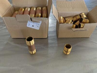 3/4 Inch Red Brass Nipples (25-3”, 26-1 1/2”)