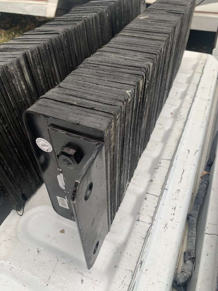 Pair of rubber dock bumpers 36” x 10” x 4 1/2”