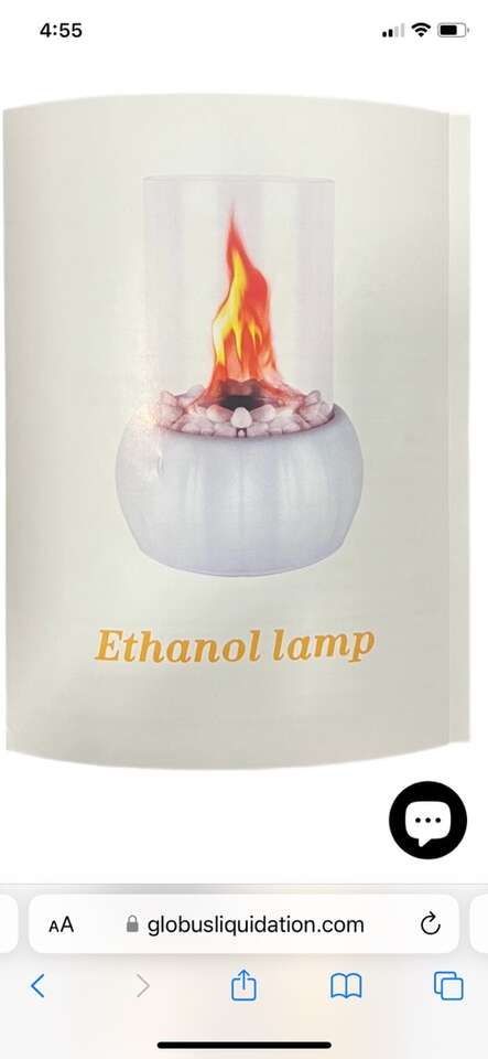 Ethanol Lamp with Pumpkin Decorations