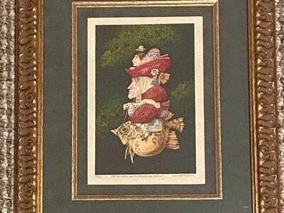 Me and My Fish and My Friend and His Fish - James Christensen Lithograph