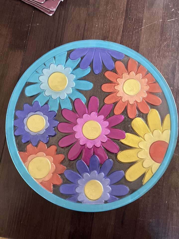 Daisy Glass Platter 15 Inches