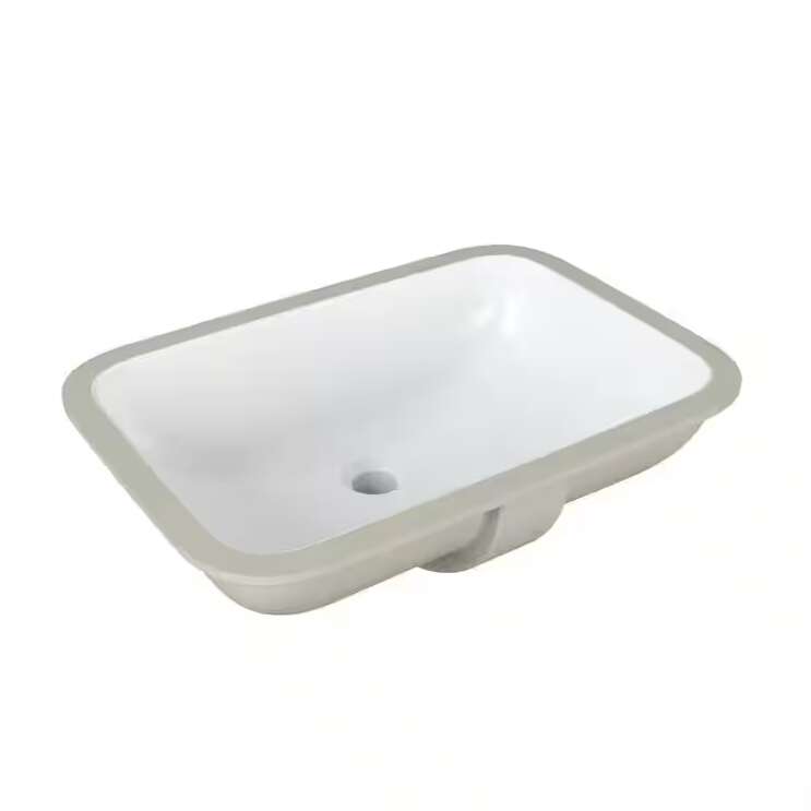 Glacier Bay 22 in. Ceramic Rectangular Undermount Bathroom Sink in White with Overflow Drain