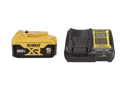 DEWALT 20-Volt Maximum XR 5.0 Ah Battery Pack and Charger