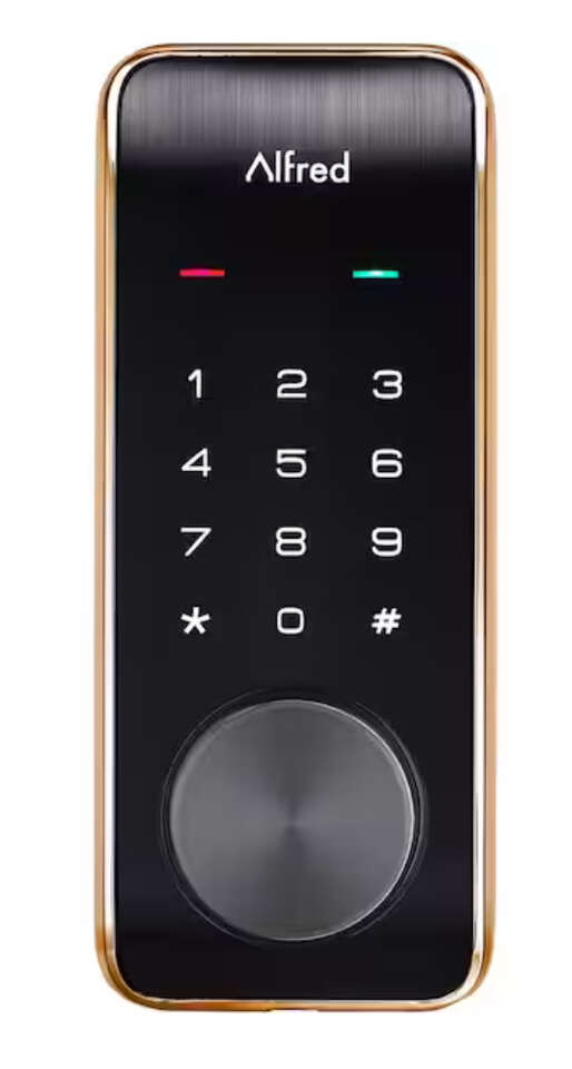 ALFRED DB2-B Gold Smart Single Cylinder Electronic Deadbolt Lock with Key Override