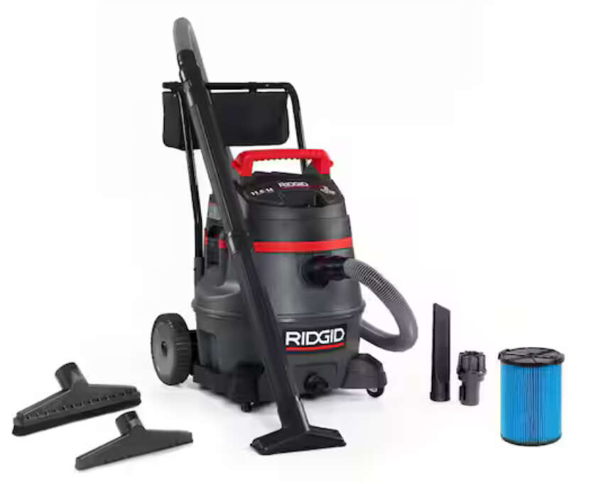 RIDGID 14 Gallon 2-Stage Commercial Shop Vacuum Wet Dry Vac with Fine Dust Filter, Professional Locking Hose and Accessories