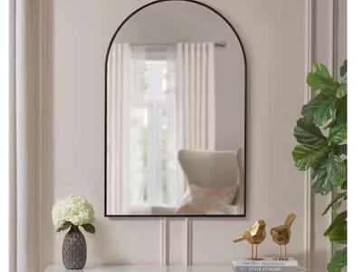 Home Decorators Collection Large Arched Black Classic Accent Mirror (39 in. H x 26 in. W)