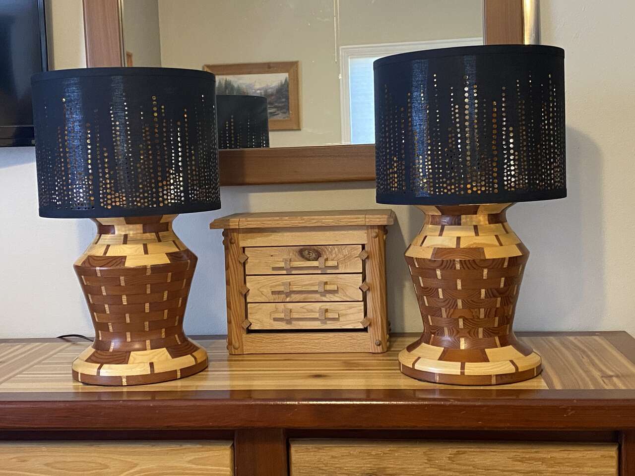 Lathe turned table/night stand lamps